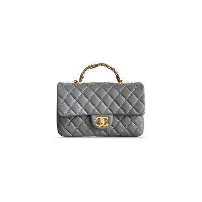 CHANEL SMALL FLAP HANDLE CALFSKIN CAVIAR AS5702 (22.5*13.5*6cm）